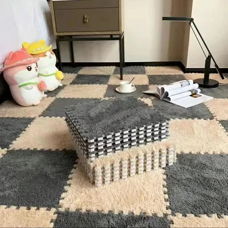 Plush puzzle carpet for floor