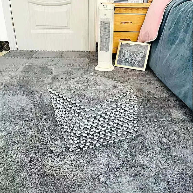 Plush puzzle carpet for floor