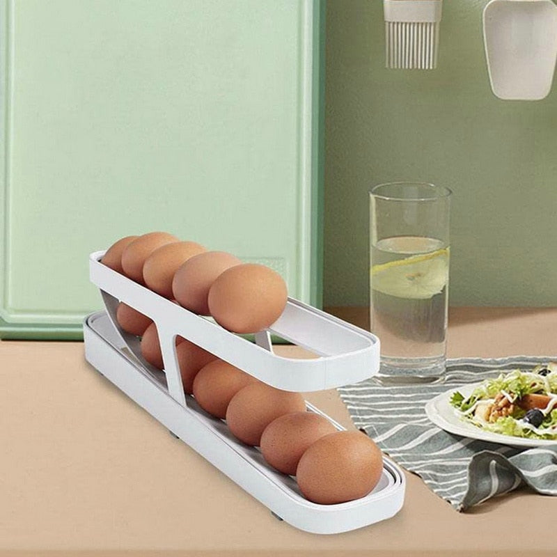 automatic scrolling egg rack