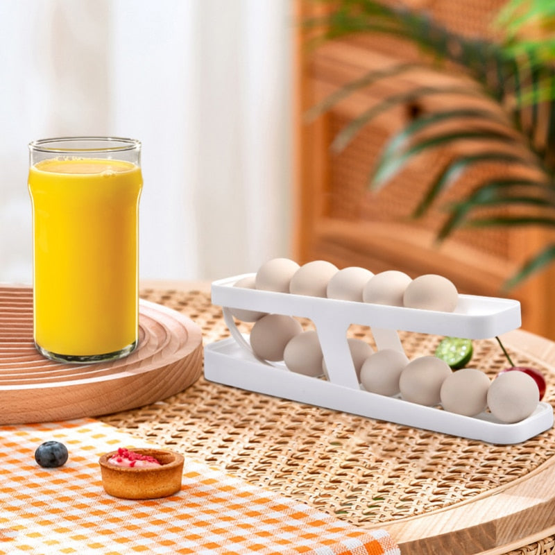 automatic scrolling egg rack
