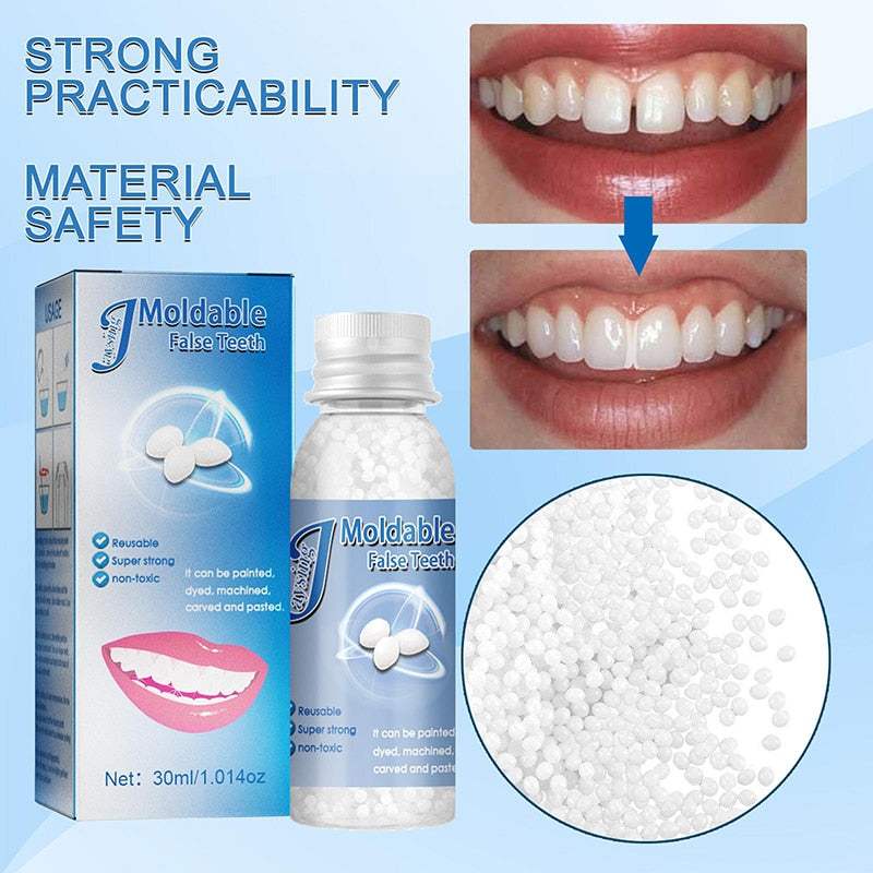 Moldable false teeth