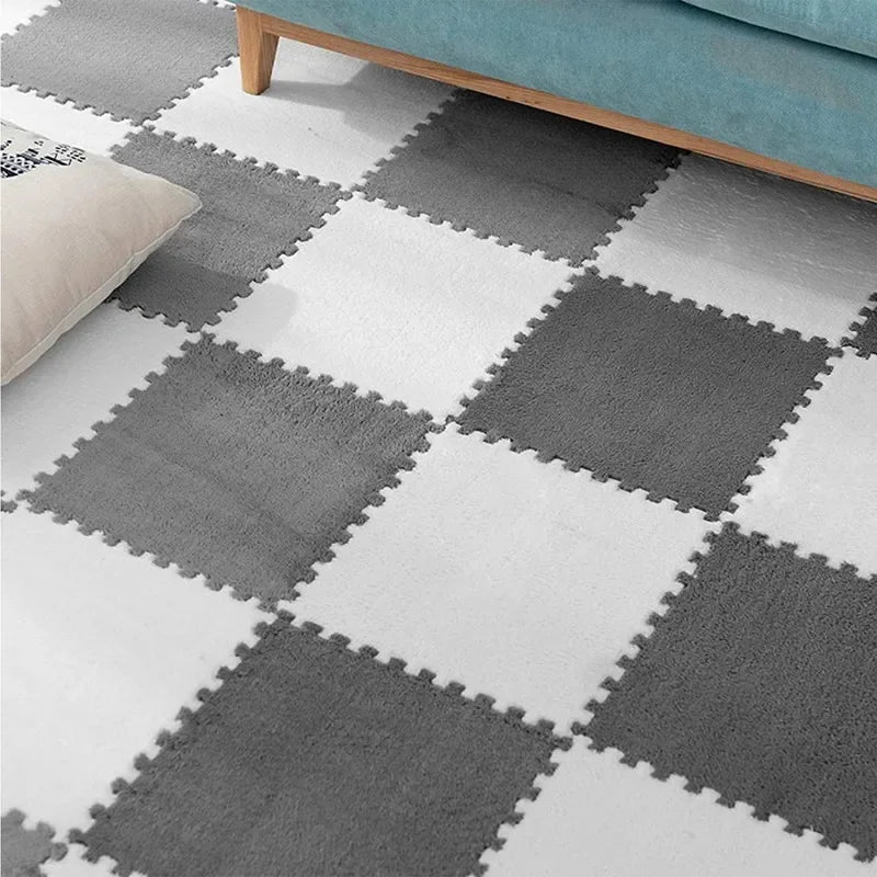 Plush puzzle carpet for floor