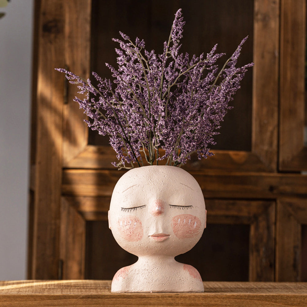 Human face flower pot