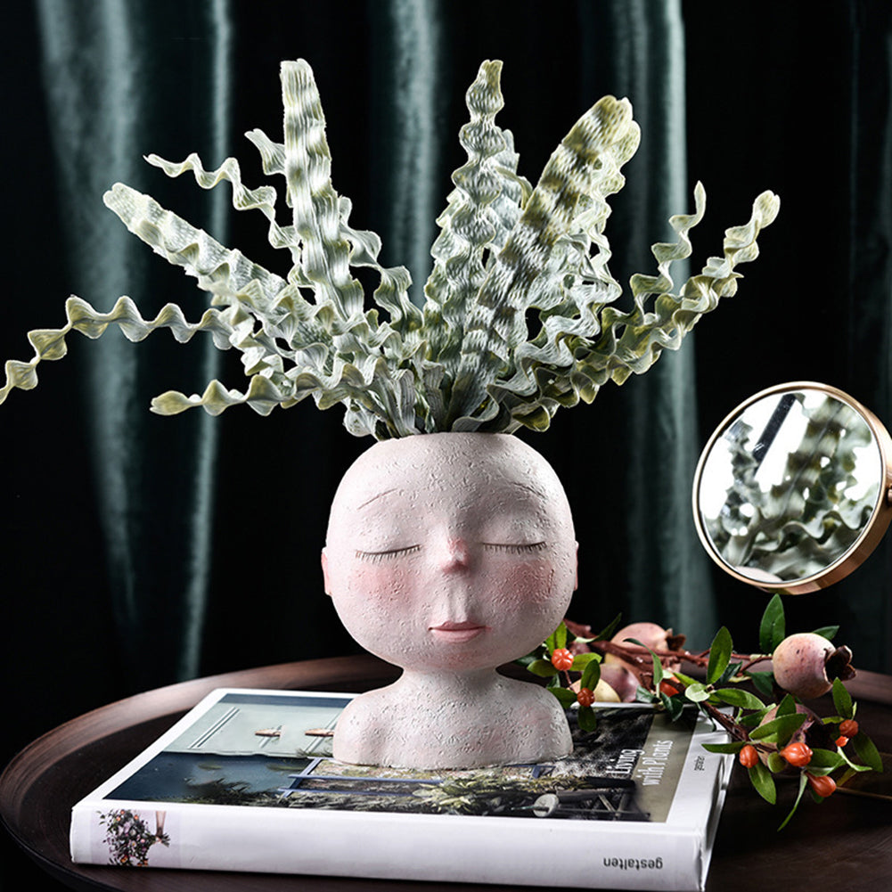 Human face flower pot