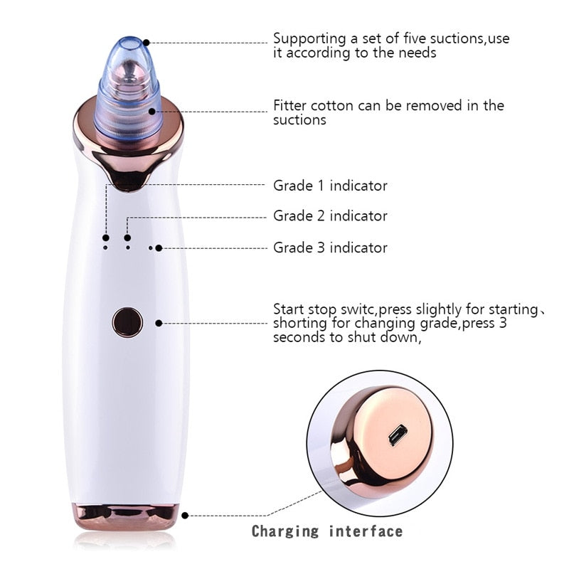 Electric pore cleaner and blackhead remover