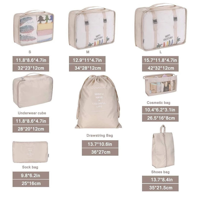 8 Pcs /Set Suitcase Organize Storage Bag
