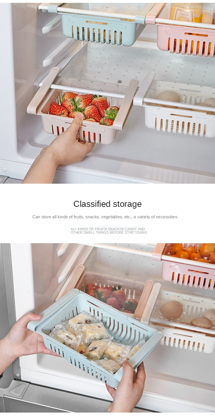 Adjustable Fridge Storage Drawer
