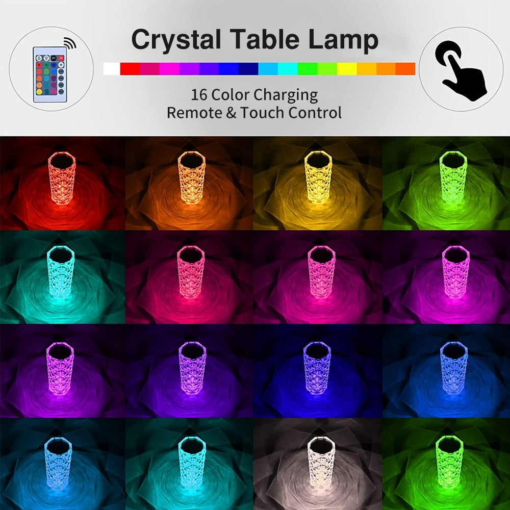 Touching Control Rose Acrylic Lamp