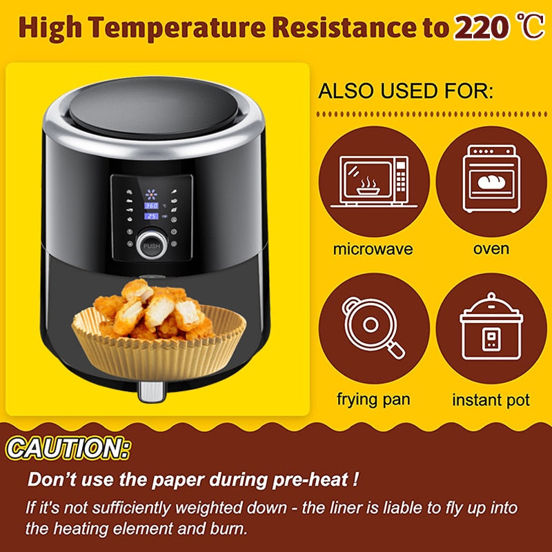Air Fryer Disposable Paper Liner (25-50 PCS)
