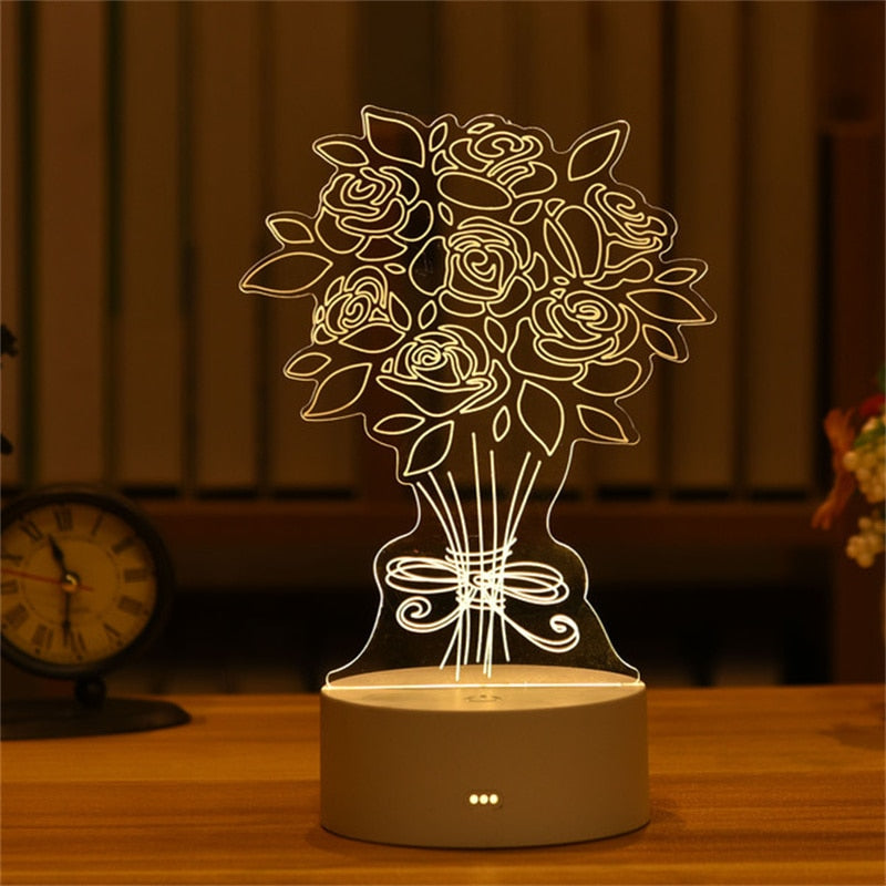 3D Creative Animals Bedside LED Night Lamp
