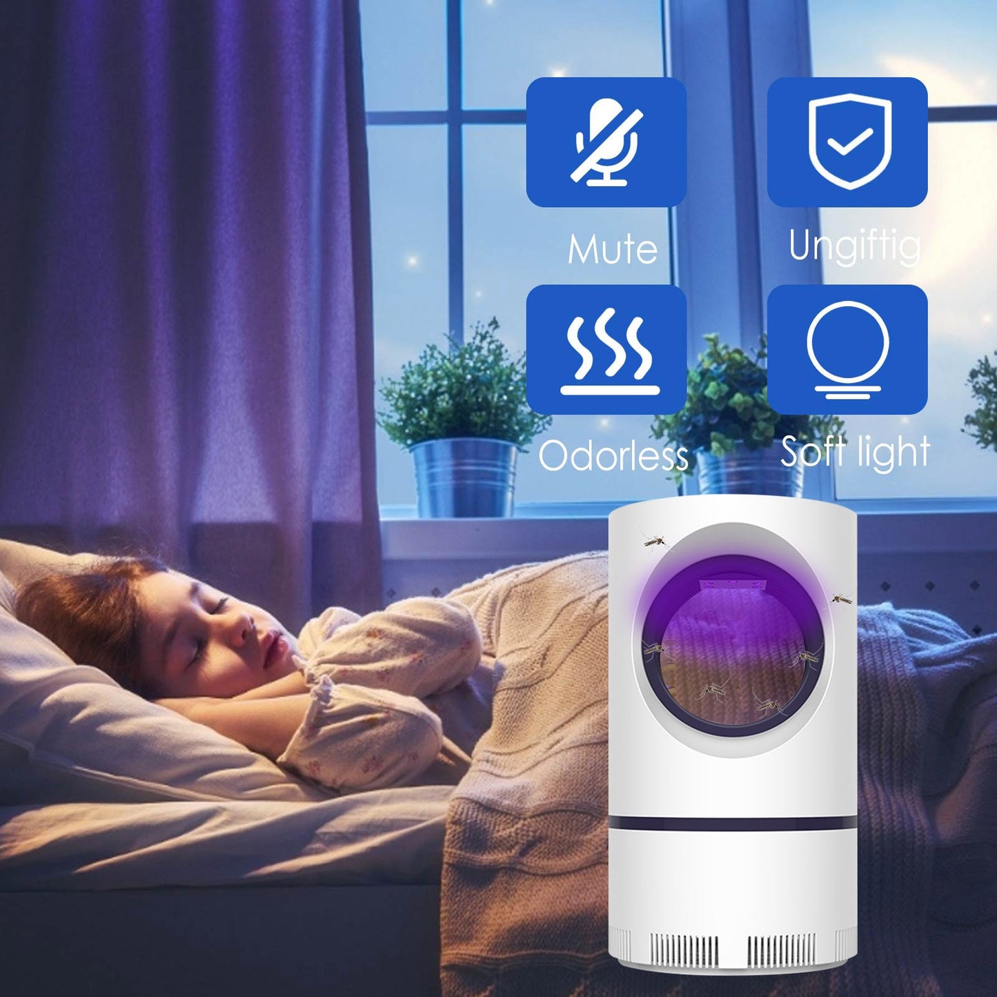 UV Anti-Mosquito Bug Silent Night Light Lamp Zapper