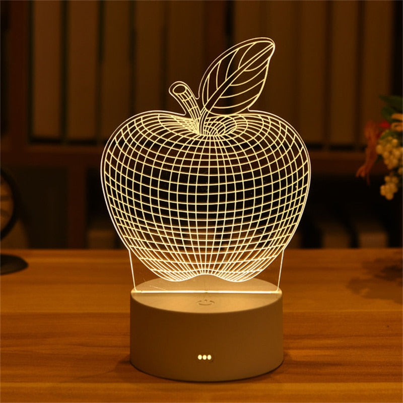 3D Creative Animals Bedside LED Night Lamp
