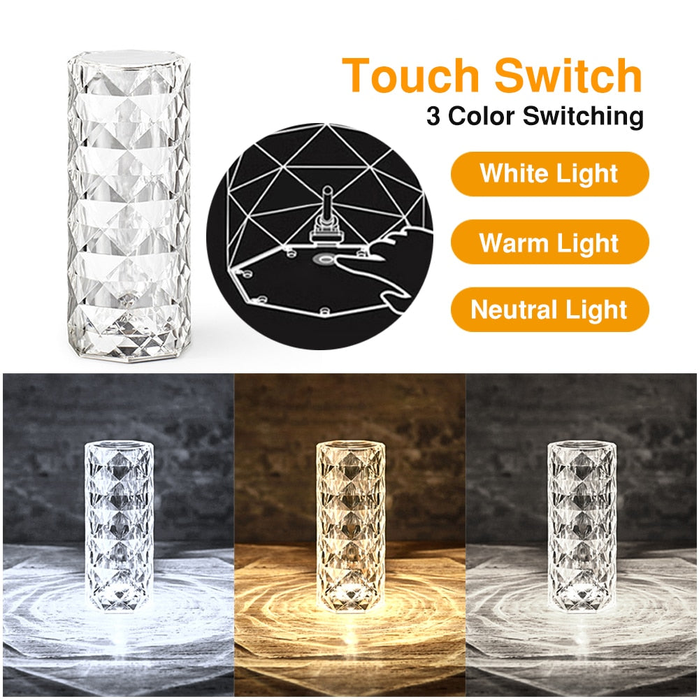 Touching Control Rose Acrylic Lamp