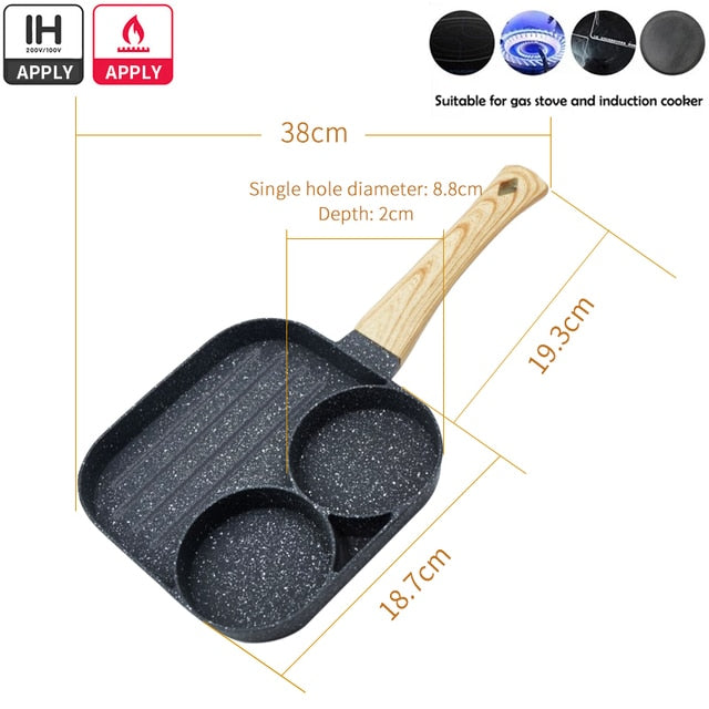 3-4 section Non-stick Grill Pan