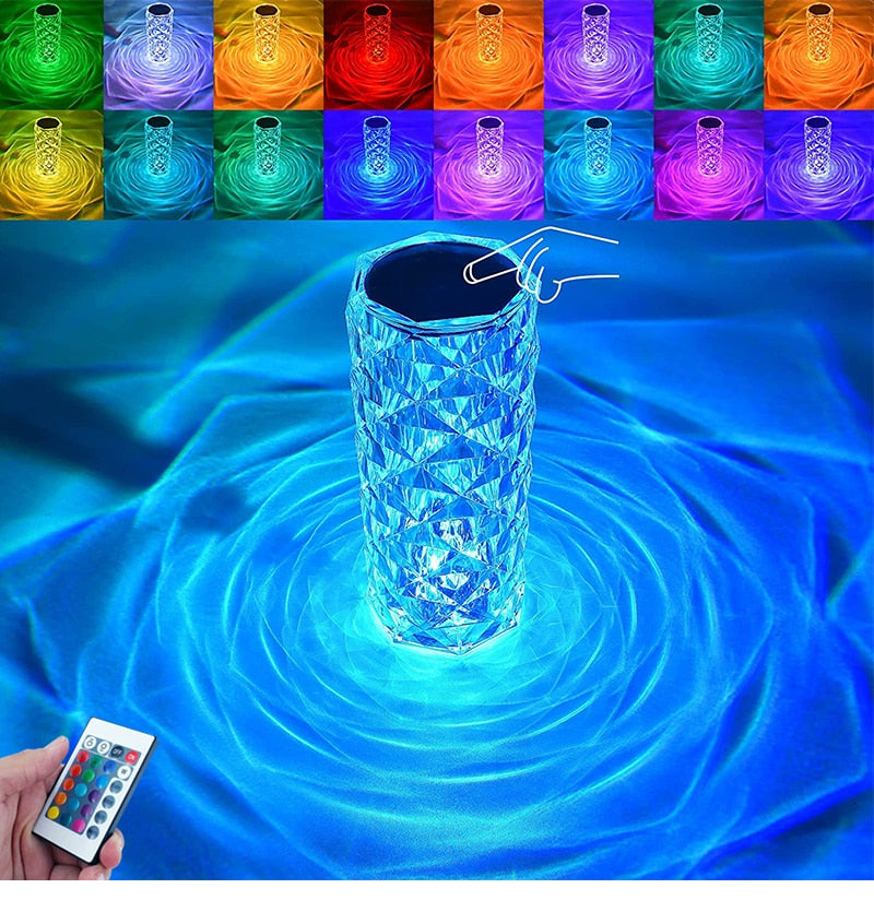 Touching Control Rose Acrylic Lamp