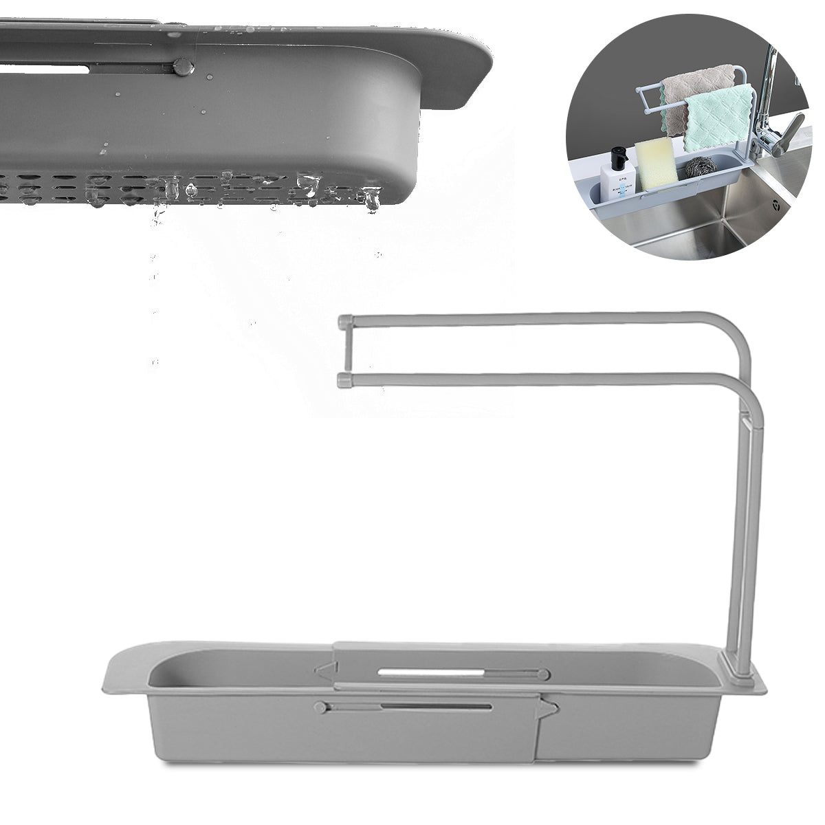 telescopic sink storage rack