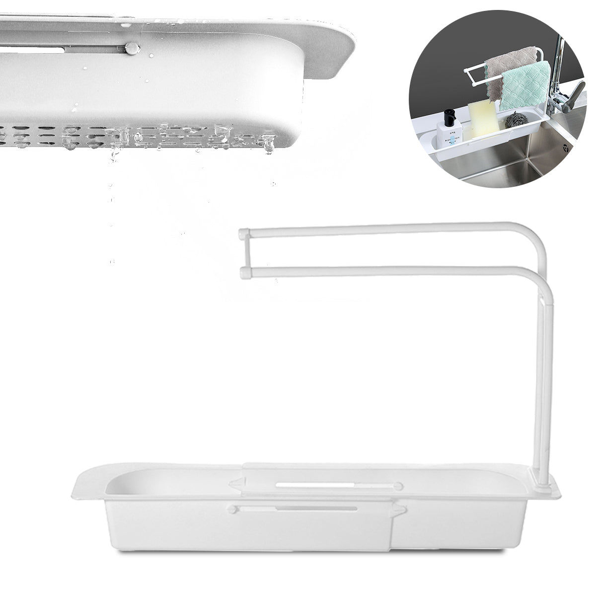 telescopic sink storage rack
