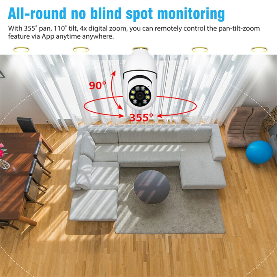 Wireless Wifi Light Bulb Camera Security Camera