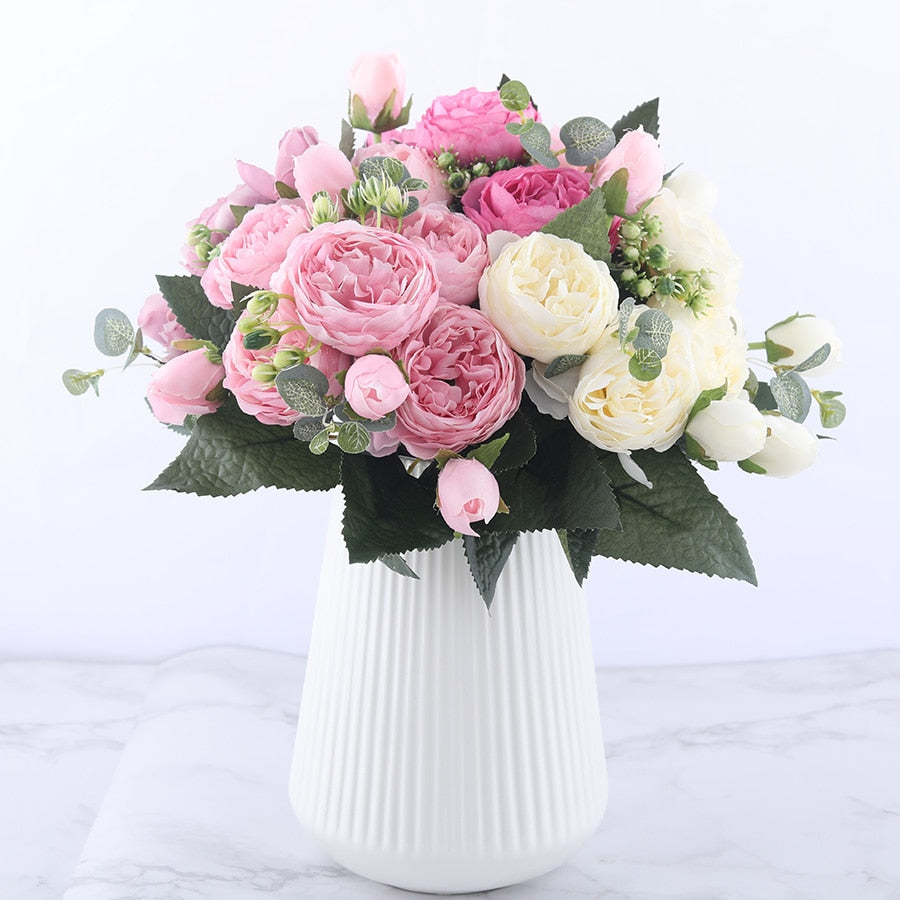 Silk Peony Artificial Flowers Bouquet