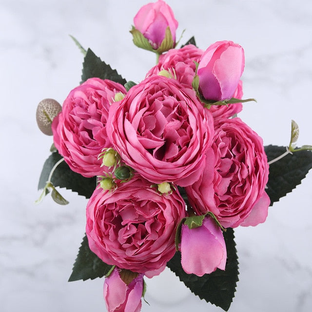 Silk Peony Artificial Flowers Bouquet