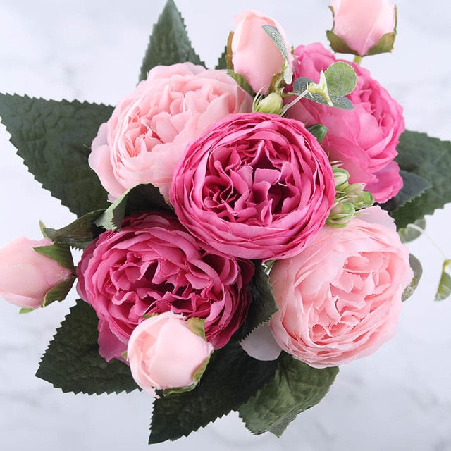 Silk Peony Artificial Flowers Bouquet