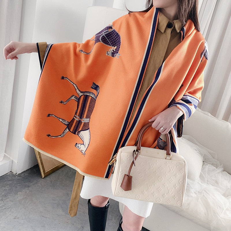 Luxurious cashmere winter warm scarf