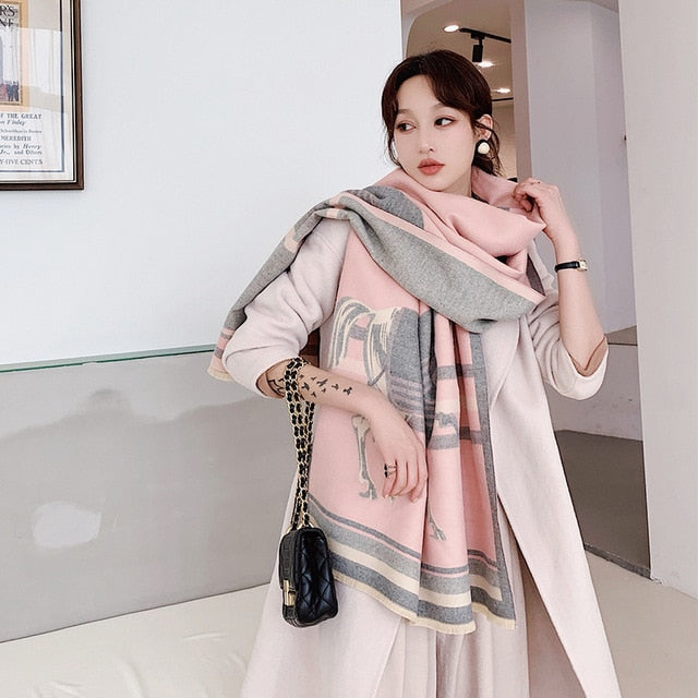 Luxurious cashmere winter warm scarf