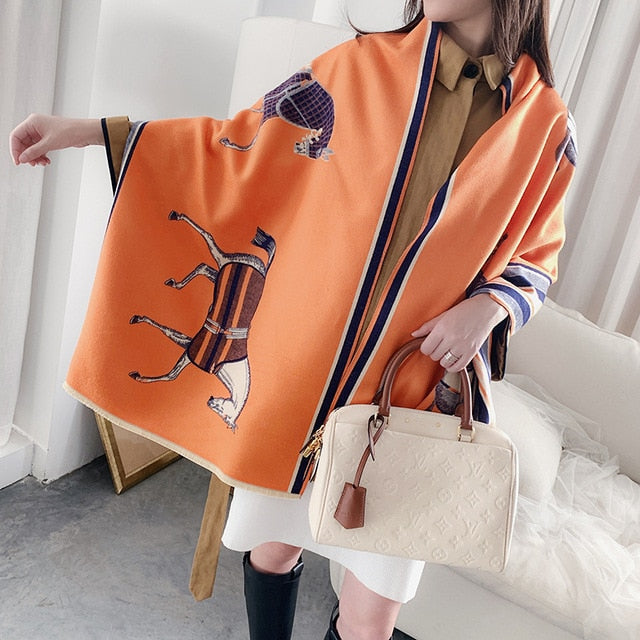 Luxurious cashmere winter warm scarf