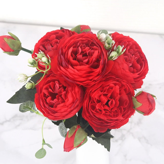 Silk Peony Artificial Flowers Bouquet