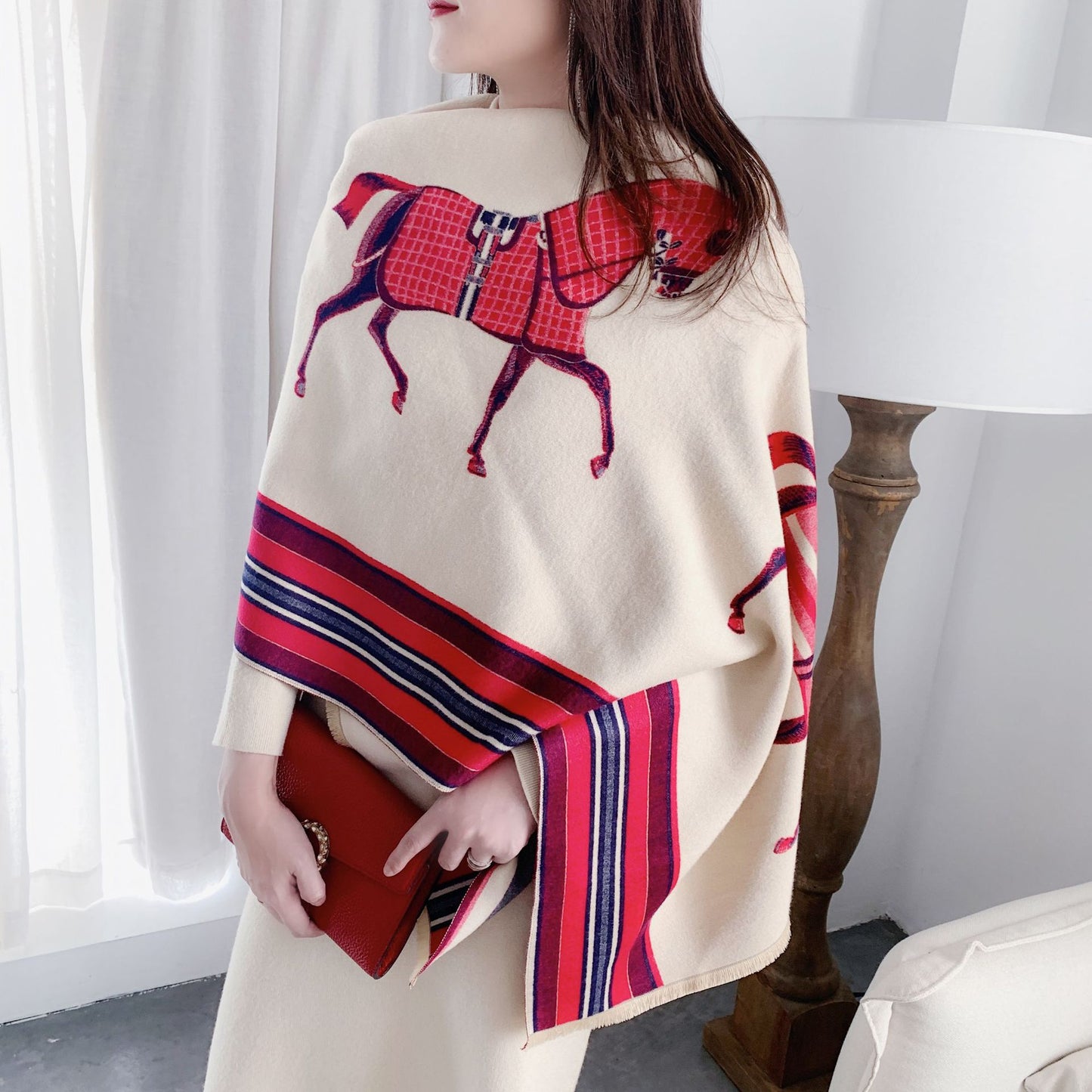 Luxurious cashmere winter warm scarf