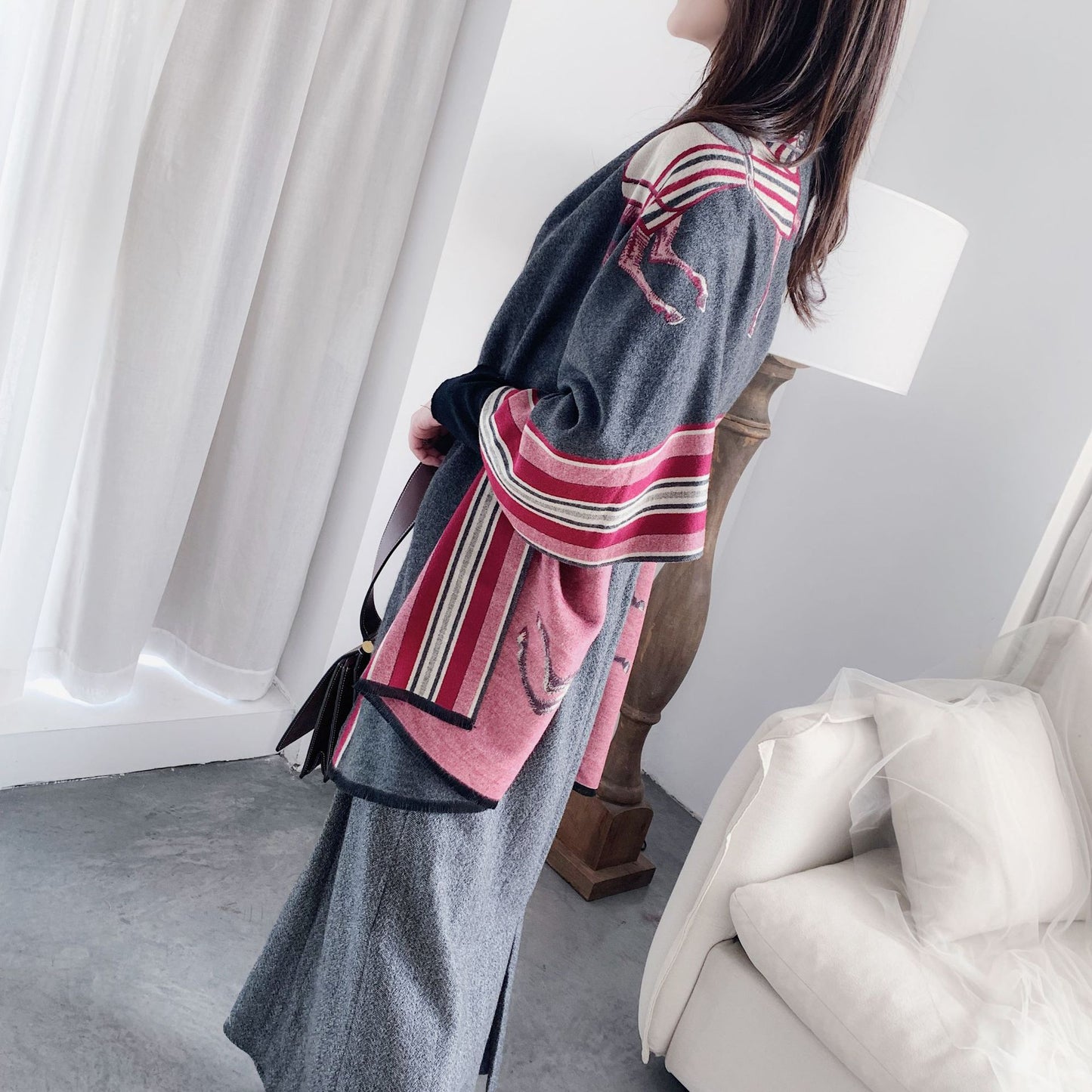 Luxurious cashmere winter warm scarf