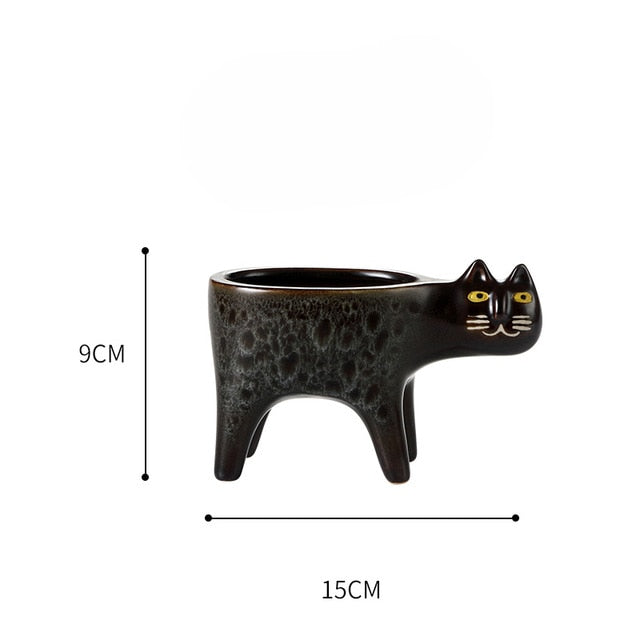Cute_ Cat ceramic flower pot