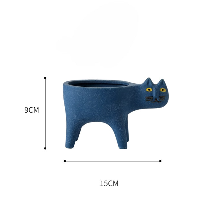 Cute_ Cat ceramic flower pot