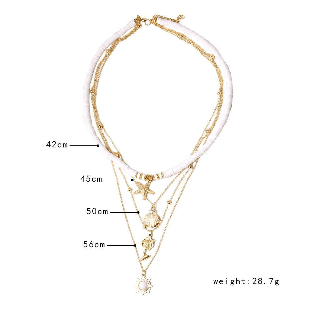 Patricia Boho Starfish & Shell Layered Necklaces
