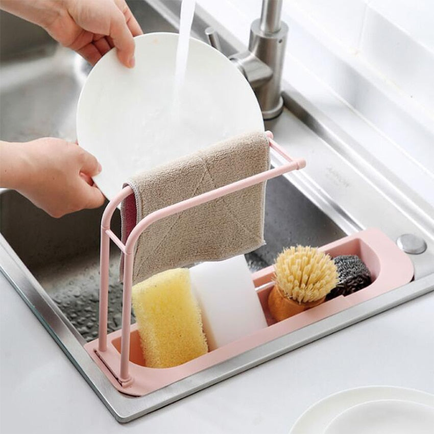 telescopic sink storage rack