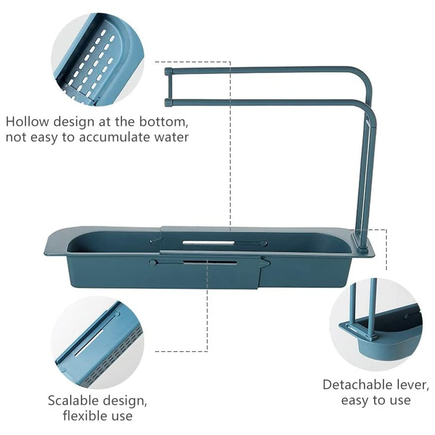 telescopic sink storage rack
