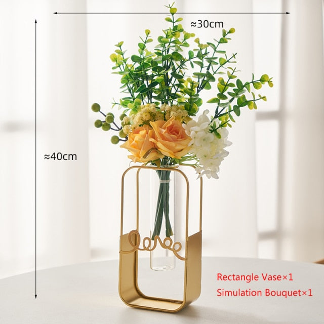 Nordic Golden Glass Vase
