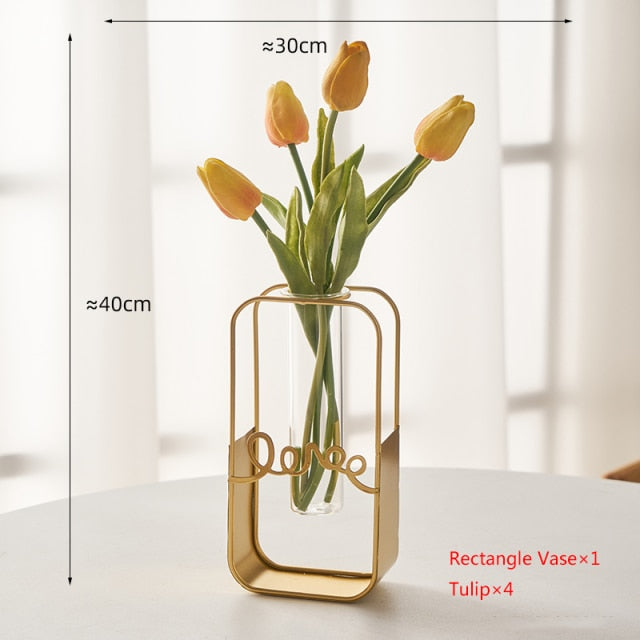 Nordic Golden Glass Vase