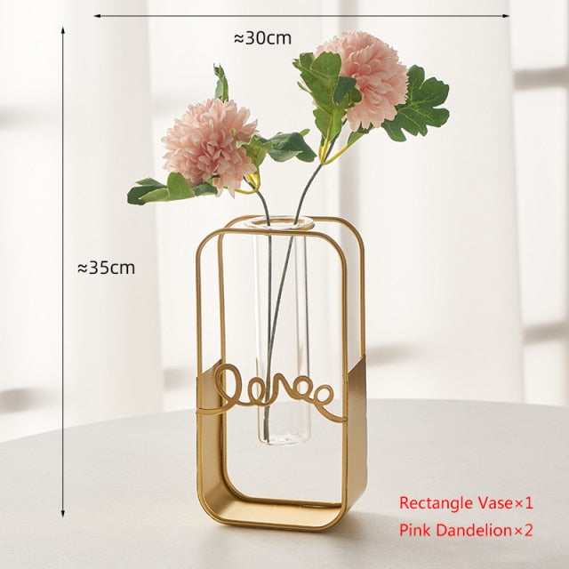 Nordic Golden Glass Vase