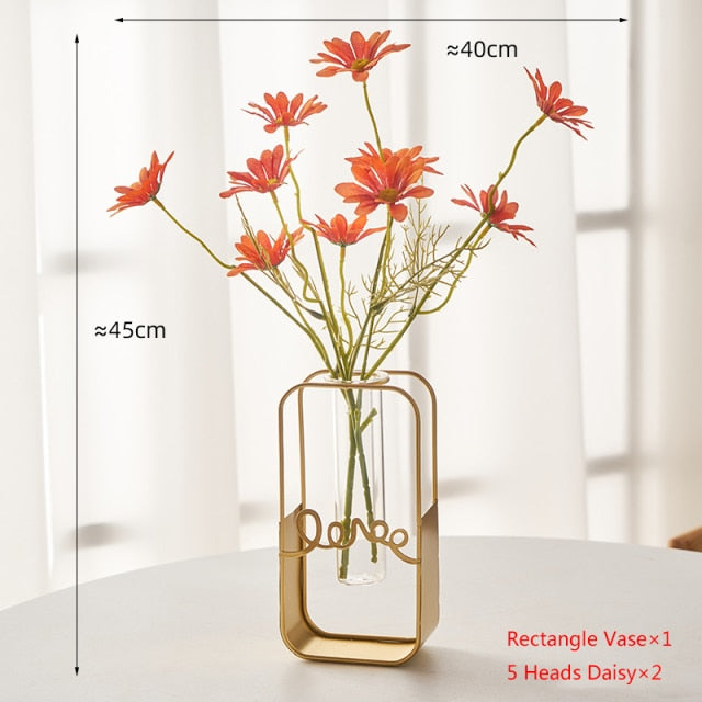 Nordic Golden Glass Vase
