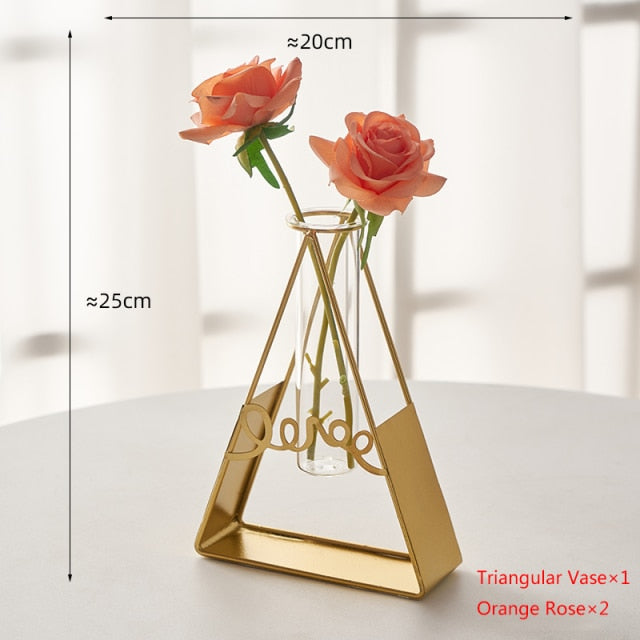 Nordic Golden Glass Vase
