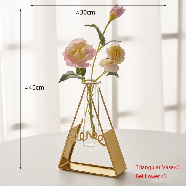 Nordic Golden Glass Vase