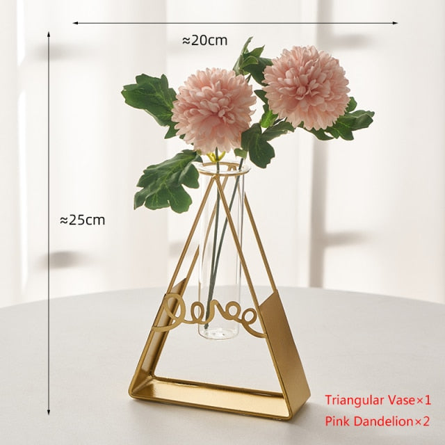 Nordic Golden Glass Vase