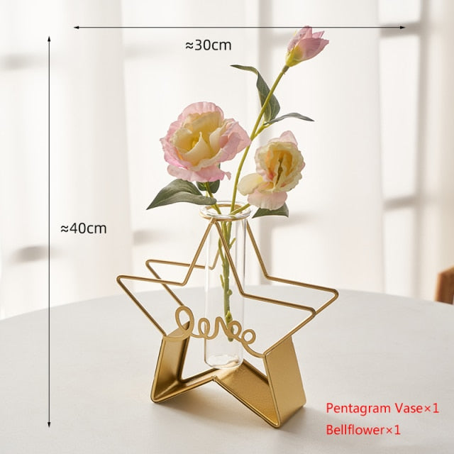 Nordic Golden Glass Vase