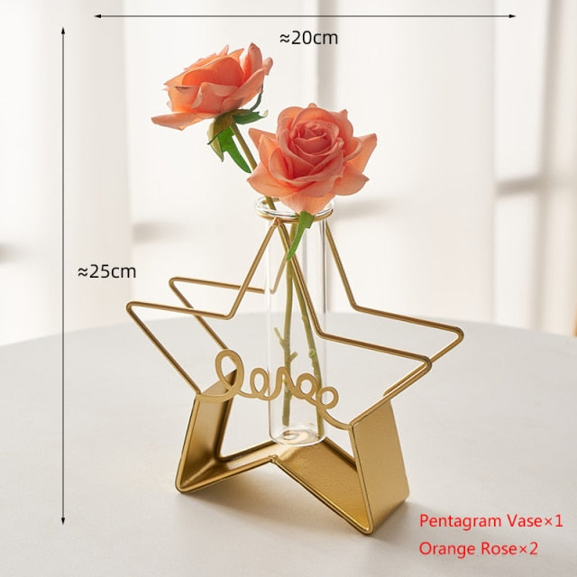 Nordic Golden Glass Vase