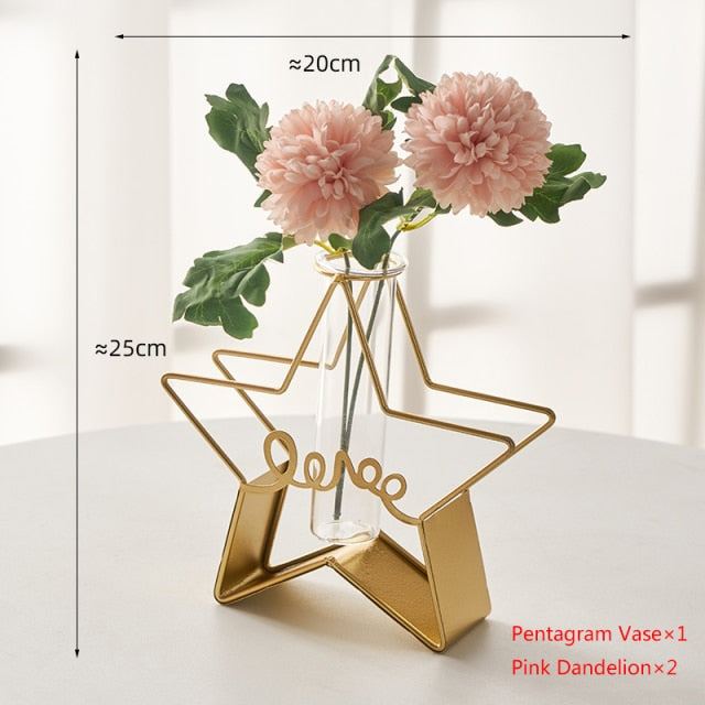 Nordic Golden Glass Vase