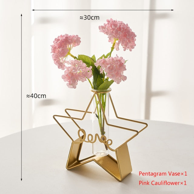 Nordic Golden Glass Vase