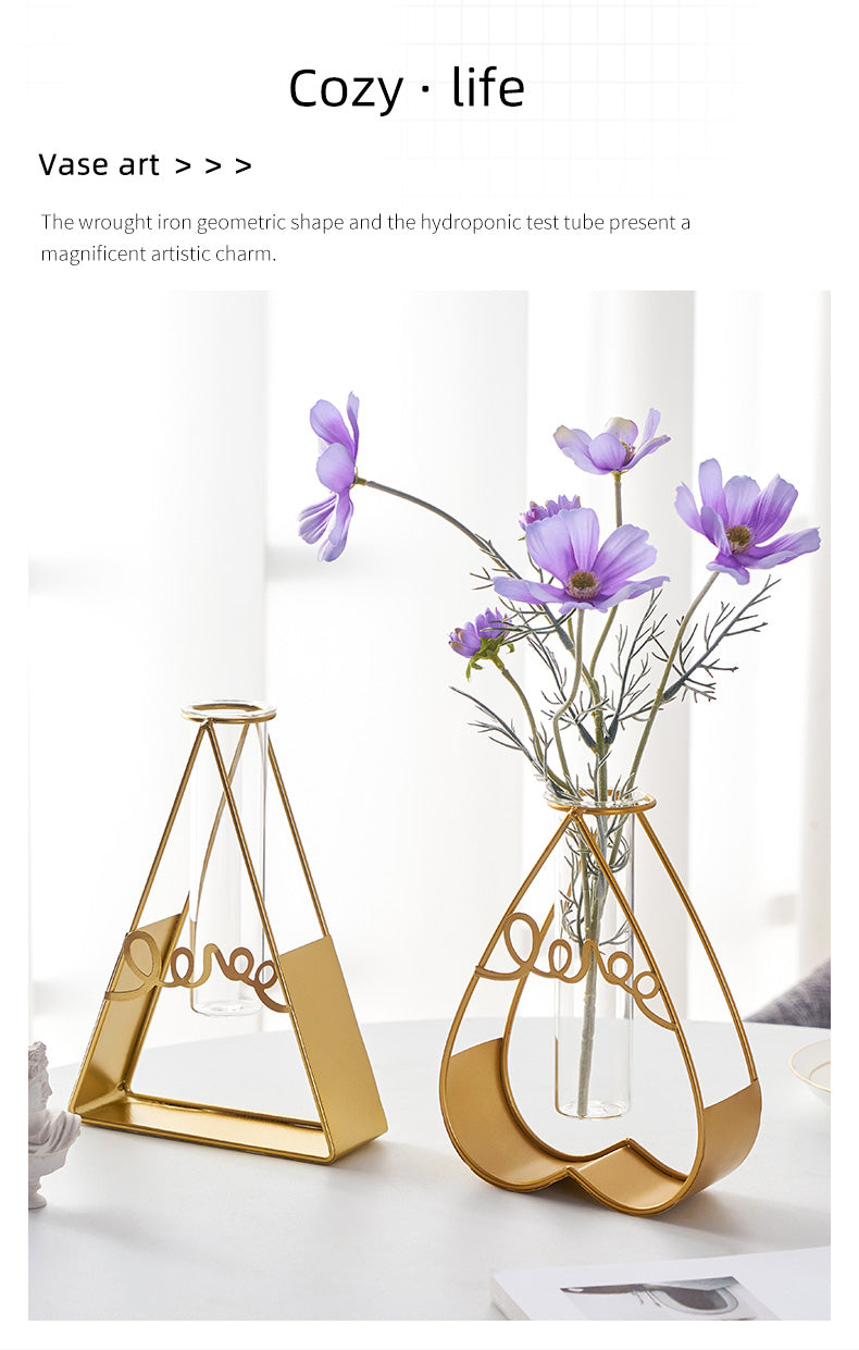 Nordic Golden Glass Vase