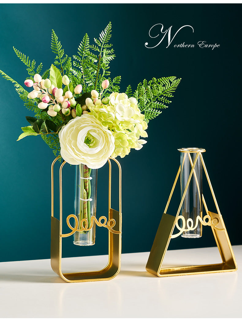 Nordic Golden Glass Vase