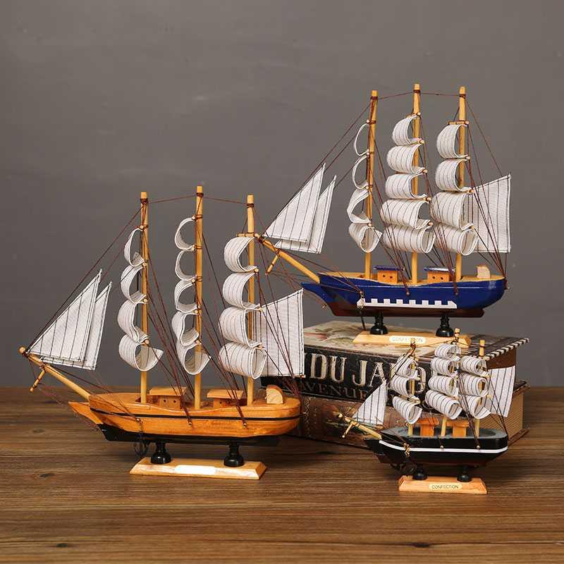 Wooden Sailing Boats With LED Light